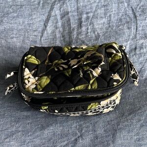 Vera Bradley Black and Green Floral Cosmetic Bag